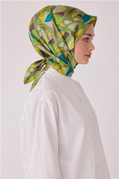 BELLİ ÇİÇEK DESEN İPEK EŞARP 4049D (TWİLL)-51