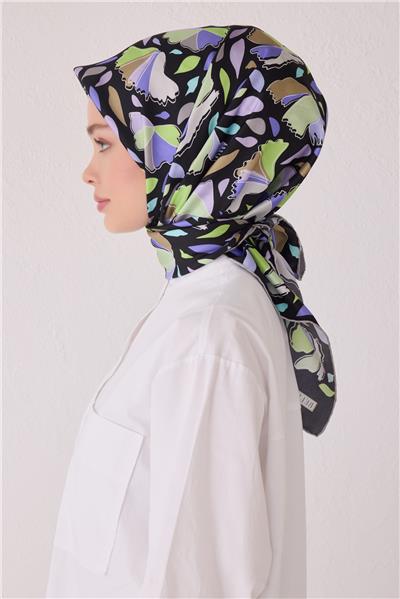 BELLİ ÇİÇEK DESEN İPEK EŞARP 4049D (TWİLL)-83