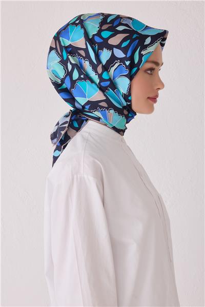 BELLİ ÇİÇEK DESEN İPEK EŞARP 4049D (TWİLL)-81