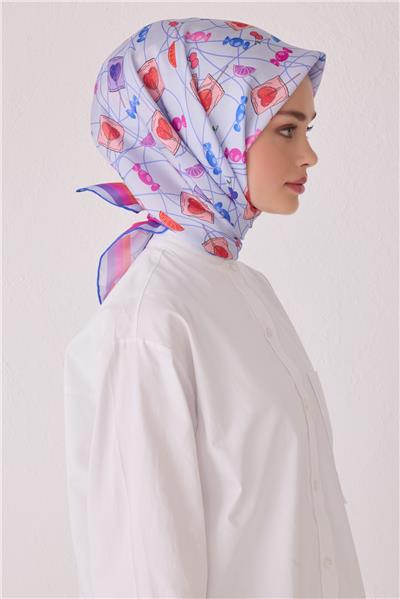 BELLİ OBJE DESEN İPEK EŞARP 4050D (TWİLL)-02