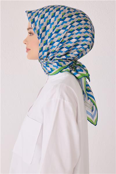 BELLİ GEOMETRİK DESEN İPEK EŞARP 4052D (TWİLL)-01