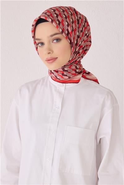 BELLİ GEOMETRİK DESEN İPEK EŞARP 4052D (TWİLL)-31