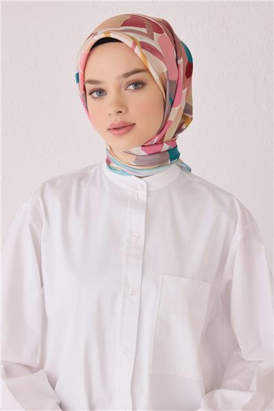 BELLİ GEOMETRİK DESEN İPEK EŞARP 4054D (TWİLL)-31