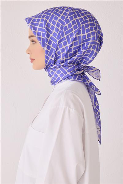 BELLİ MONOGRAM DESEN İPEK EŞARP 4062D (TWİLL)-05