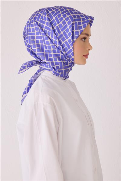 BELLİ MONOGRAM DESEN İPEK EŞARP 4062D (TWİLL)-05