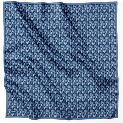 BELLİ ÇİÇEK DESEN İPEK EŞARP 4204D (TWILL) MAVİ - 86