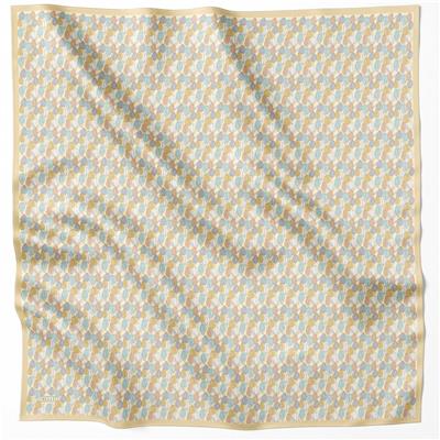 BELLİ ÇİÇEK DESEN İPEK EŞARP 4204D (TWILL) SARI - 81