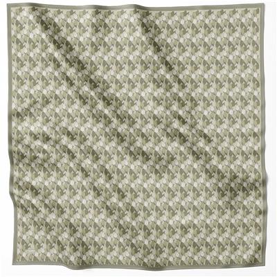 BELLİ ÇİÇEK DESEN İPEK EŞARP 4204D (TWILL) HAKİ - 85