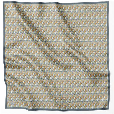 BELLİ ÇİÇEK DESEN İPEK EŞARP 4204D (TWILL) İNDİGO - 52