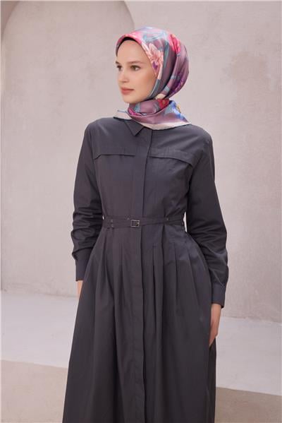 BELLİ ÇİÇEK DESEN İPEK EŞARP 4219D (TWILL) LAVANTA - 56