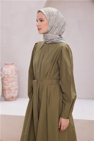 BELLİ ÇİÇEK DESEN NOVA HAKİ EŞARP 1012