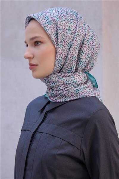 BELLİ ÇİÇEK DESEN NOVA ZÜMRÜT EŞARP 1012