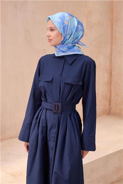 BELLİ ÇIÇEK DESENI İPEK EŞARP 4116D TWILL