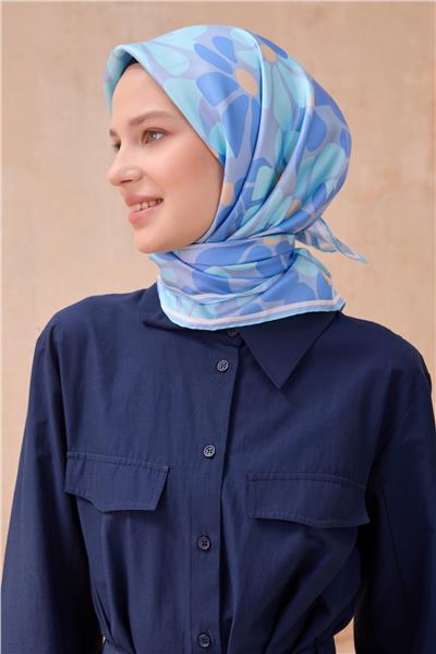BELLİ ÇIÇEK DESENI İPEK EŞARP 4116D TWILL