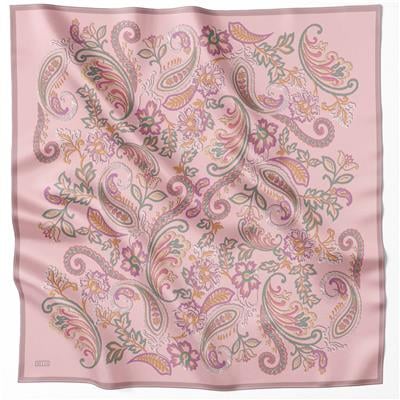 BELLİ ÇİÇEKLİ DESEN İPEK EŞARP 4207D (TWILL) PUDRA - 14