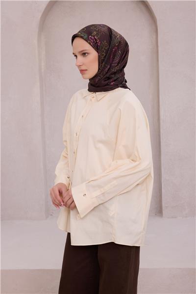 BELLİ ÇİÇEKLİ DESEN İPEK EŞARP 4207D (TWILL) ACI KAHVE - 39