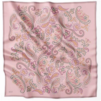 BELLİ ÇİÇEKLİ DESEN İPEK EŞARP 4207D (TWILL) PUDRA - 14