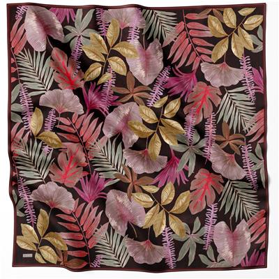 BELLİ ÇİÇEKLİ DESEN İPEK EŞARP 4225D (TWILL) ACI KAHVE - 51