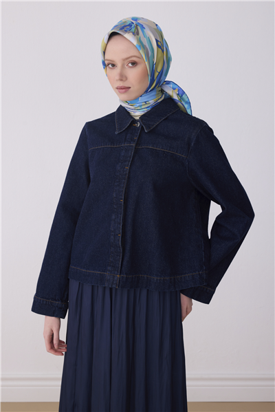 Turkuaz Çok Renkli Çiçek Desen %100 Twill İpek Eşarp 4315-83