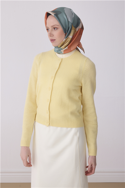 Petrol Çok Renkli Çiçek Desen %100 Twill İpek Eşarp 4306-80