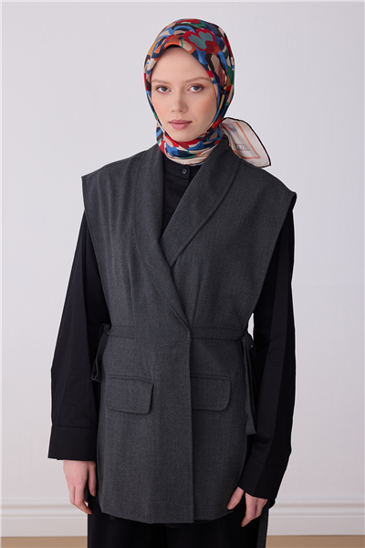 Kırmızı Çok Renkli Çiçek Desen %100 Twill İpek Eşarp 4312-85
