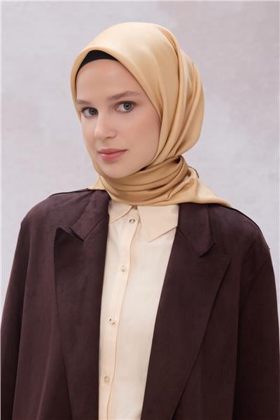 BELLİ DEGRADE DESEN İPEK EŞARP 4224D (TWILL) BEJ - 05