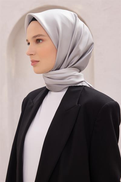 BELLİ DEGRADE DESEN İPEK EŞARP 4224D (TWILL) GÜMÜŞ - 58