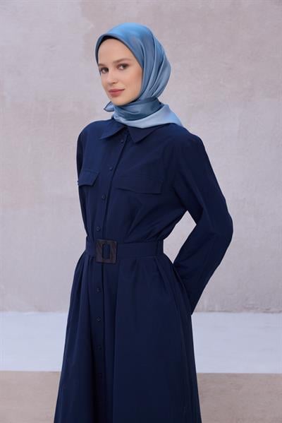 BELLİ DEGRADE DESEN İPEK EŞARP 4224D (TWILL) İNDİGO - 08