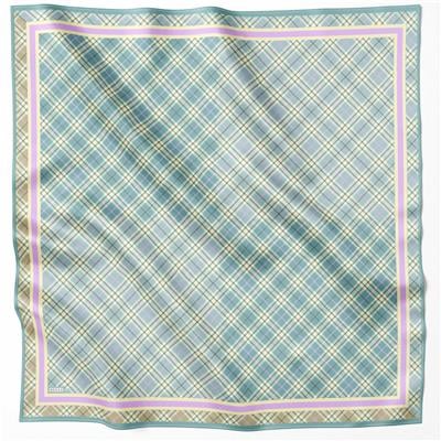 BELLİ EKOSE DESEN İPEK EŞARP 4218D (TWILL) SU YEŞİLİ - 83