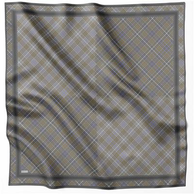 BELLİ EKOSE DESEN İPEK EŞARP 4218D (TWILL) GRİ - 57