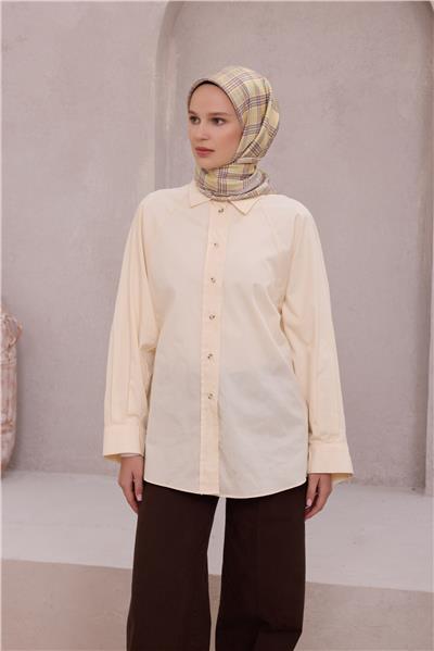 BELLİ EKOSE DESEN İPEK EŞARP 4218D (TWILL) BEJ - 06