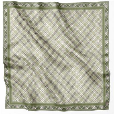 BELLİ EKOSE DESEN İPEK EŞARP 4218D (TWILL) YEŞİL - 55