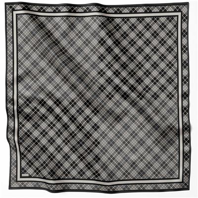 BELLİ EKOSE DESEN İPEK EŞARP 4218D (TWILL) SİYAH - 88