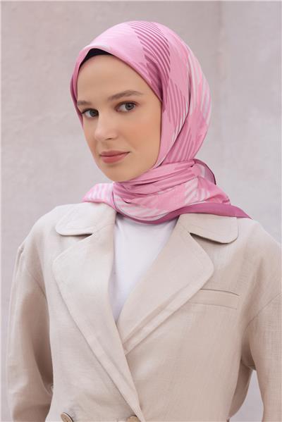 BELLİ EKOSE DESEN NOVA PEMBE EŞARP 1005