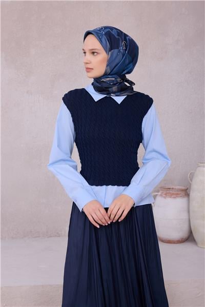 {URUNSEO_TITLE} | BELLI | BELLİ İPEK EŞARP | BELLİ EKOSE KEMER DESEN İPEK EŞARP 4206D (TWILL) LACİVERT - 86