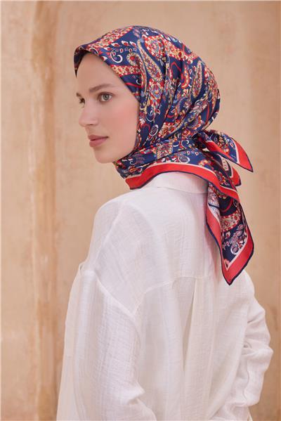 BELLİ ETNIK DESEN İPEK EŞARP 4101D TWILL