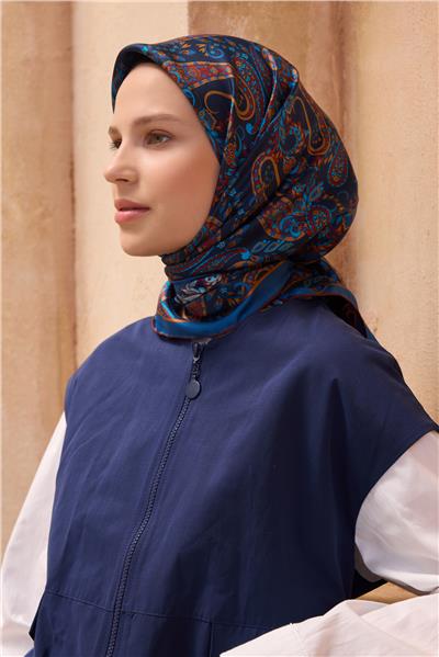 BELLİ ETNIK DESEN İPEK EŞARP 4101D TWILL