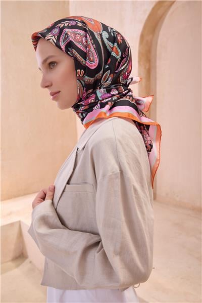 BELLİ ETNIK DESEN İPEK EŞARP 4111D TWILL