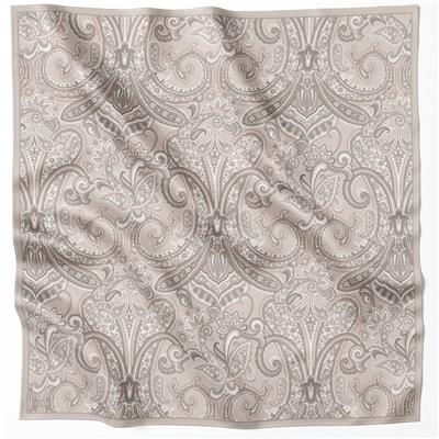 BELLİ ETNİK DESEN İPEK EŞARP 4202D (TWILL) BEJ - 02