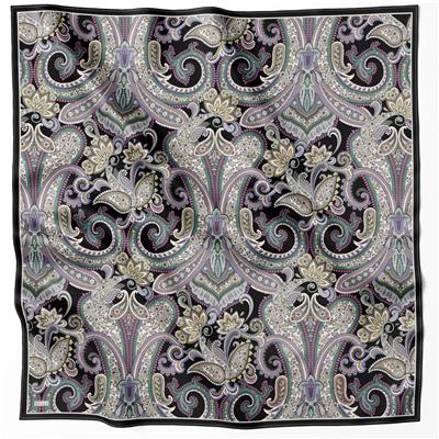 BELLİ ETNİK DESEN İPEK EŞARP 4202D (TWILL) SİYAH - 87