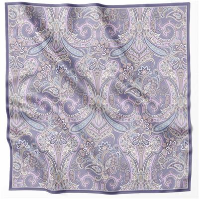 BELLİ ETNİK DESEN İPEK EŞARP 4202D (TWILL) LİLA - 35