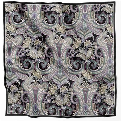 BELLİ ETNİK DESEN İPEK EŞARP 4202D (TWILL) SİYAH - 87