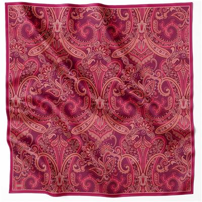 BELLİ ETNİK DESEN İPEK EŞARP 4202D (TWILL) BORDO - 05