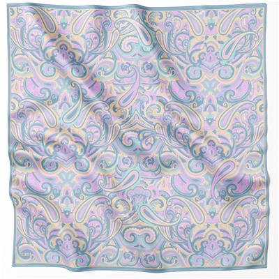 BELLİ ETNİK DESEN İPEK EŞARP 4222D (TWILL) BEBE MAVİSİ - 50
