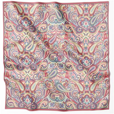 BELLİ ETNİK DESEN İPEK EŞARP 4222D (TWILL) KIMIZI - 80