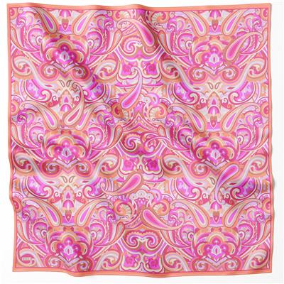 BELLİ ETNİK DESEN İPEK EŞARP 4222D (TWILL) PEMBE - 55
