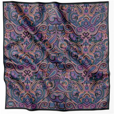 BELLİ ETNİK DESEN İPEK EŞARP 4222D (TWILL) MOR - 57