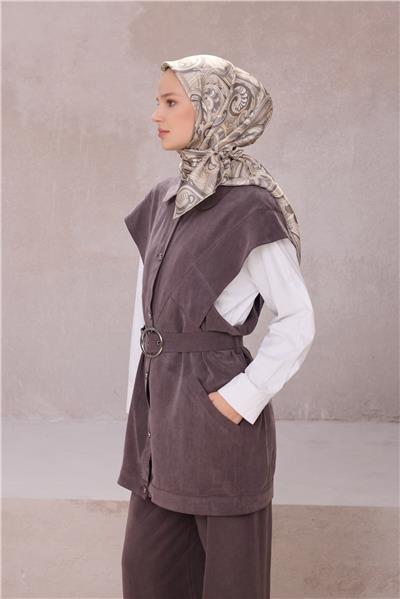 BELLİ ETNİK DESEN İPEK EŞARP 4222D (TWILL) TAŞ - 84