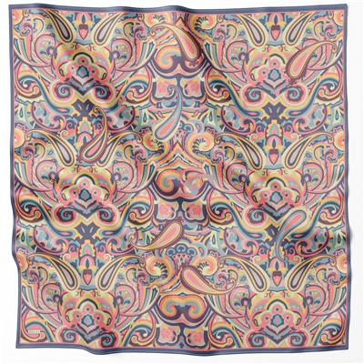 BELLİ ETNİK DESEN İPEK EŞARP 4222D (TWILL) İNDİGO - 83