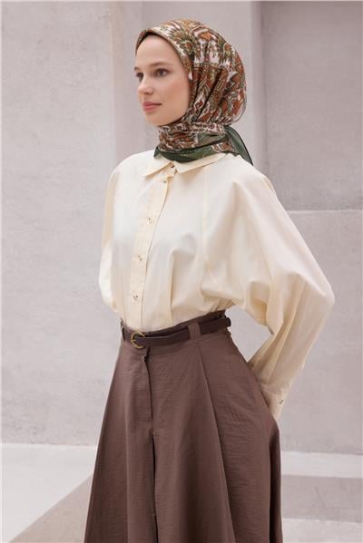 BELLİ ETNİK DESEN NOVA HAKİ EŞARP 1004